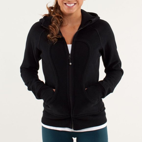 lululemon athletica Tops - lululemon Black Scuba Hoodie Size 6